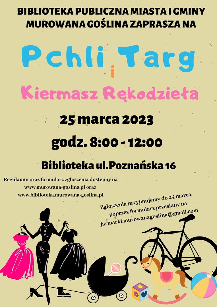 Plakat informujący o pchlim targu