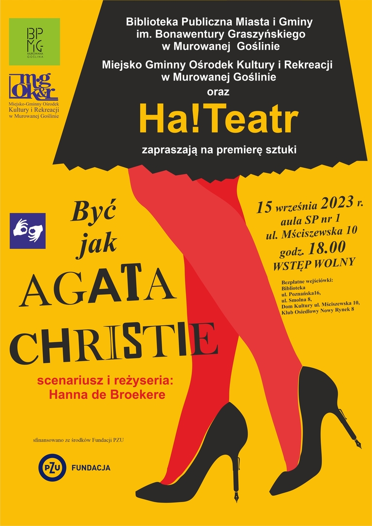 plakat informacyjny sztuka teatralna 15.09.2023