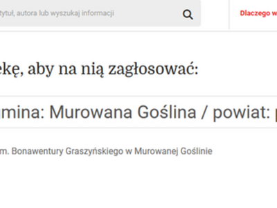 Grafika wskazująca puste pole do wpisania nazwy miejscowości w celu głosowania w plebiscycie 