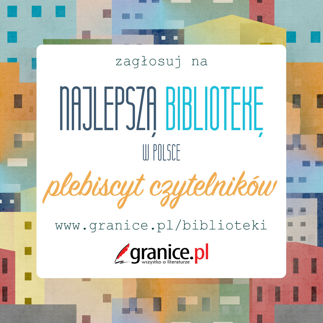 grafika z niebieskim napisem głosowanie na najlepszą bibliotekę w polsce