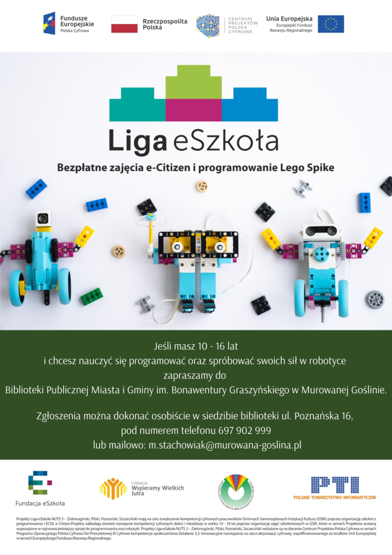 Plakat informujący o bezpłatnych zajęciach z programowania