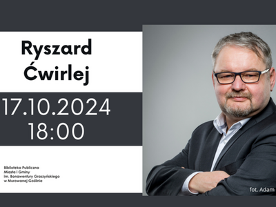 Na zdjęciu mężczyzna w garniturze w okularach obok napis Ryszard Ćwirlej
