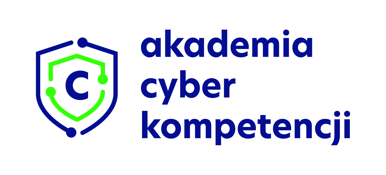 niebieski napis akademia cyber kompetencji 