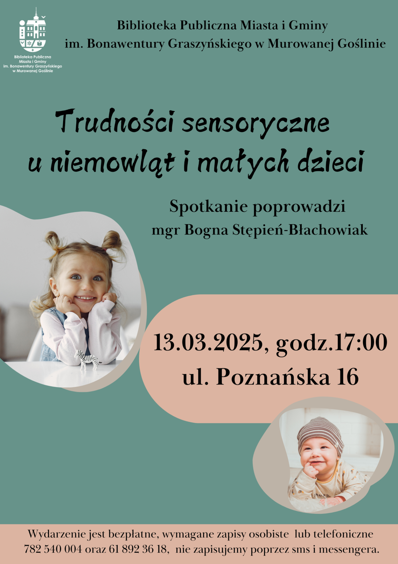 plakat informacyjny, zdjęcia małej dziewczynki oraz noworodka