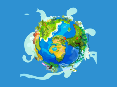Grafika przedstawiająca planetę ziemię