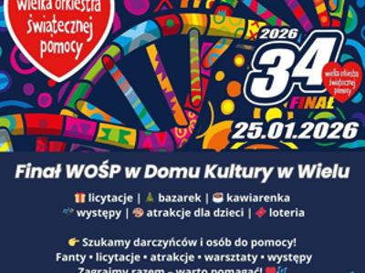 WOŚP 2026 w DK Wiele - plakat