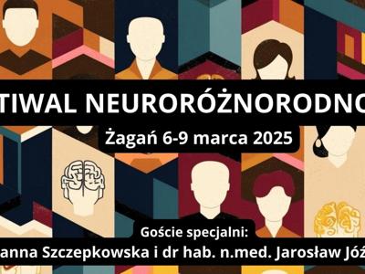 Plakat promujący Festiwal Neuroróżnorodności.