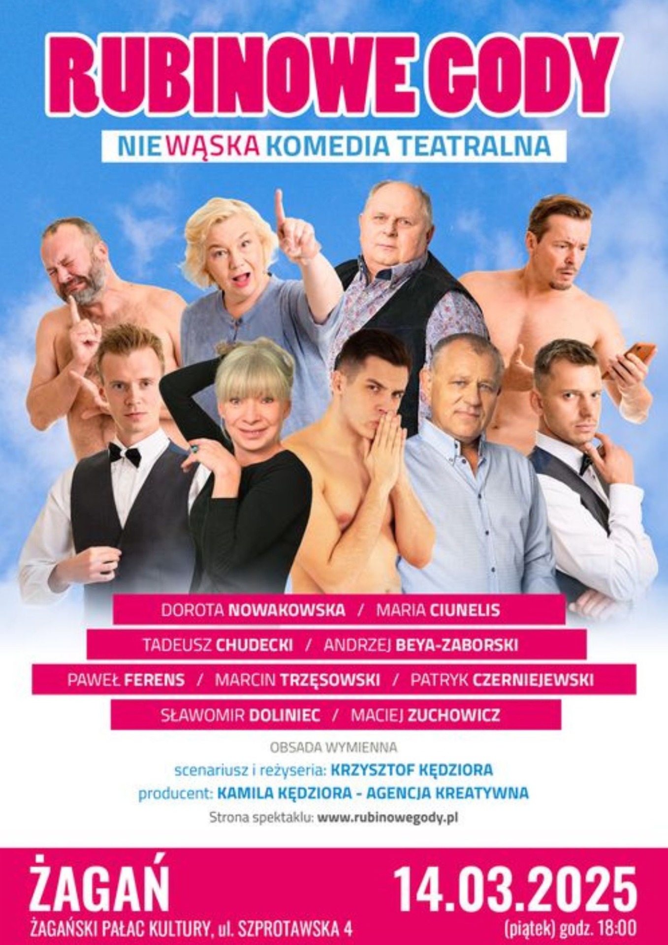 Plakat promujący spektakl "Rubinowe Gody".