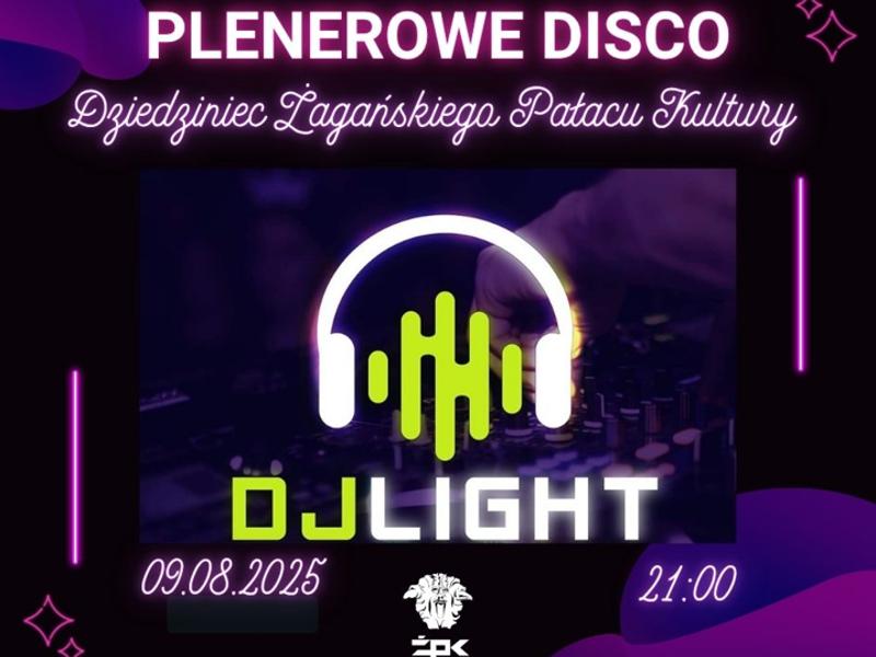 Plakat zapraszający na dyskotekę plenerową.