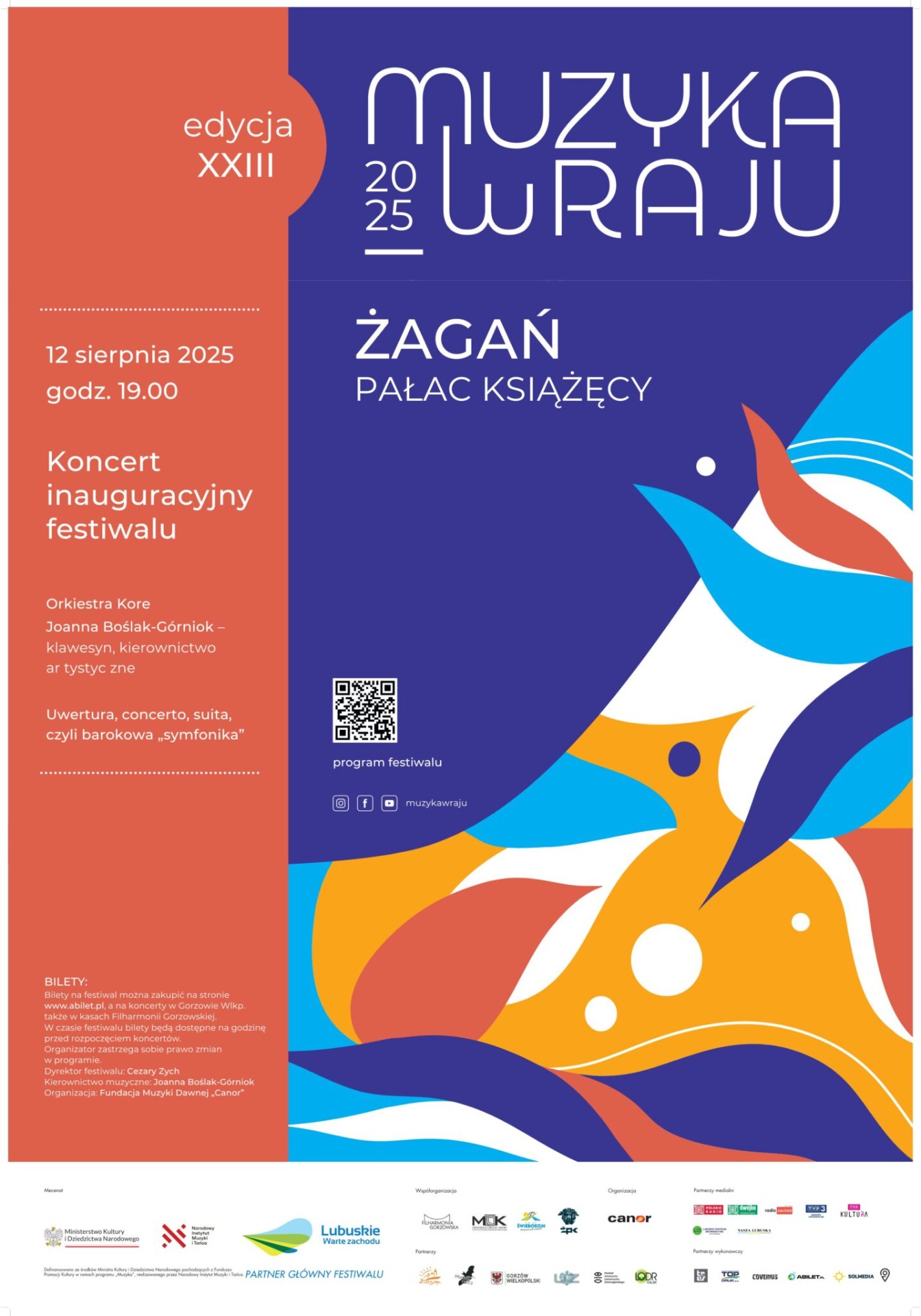 Plakat promujący koncert pod hasłem "Muzyka w raju".