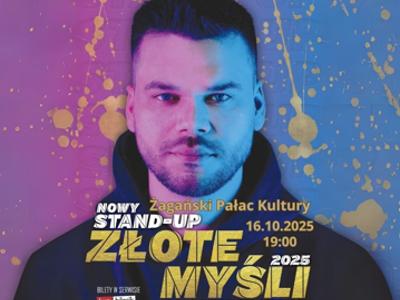 Plakat promujący Stand Up Daniela Midasa pt. "Złote Myśli"