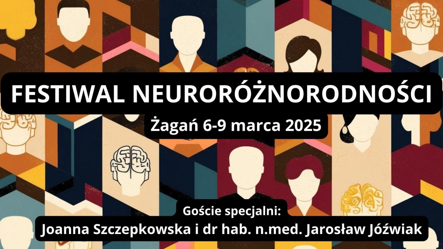Plakat promujący Festiwal Neuroróżnorodności.