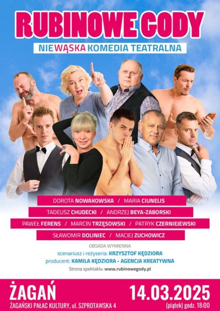 Plakat promujący spektakl "Rubinowe Gody".