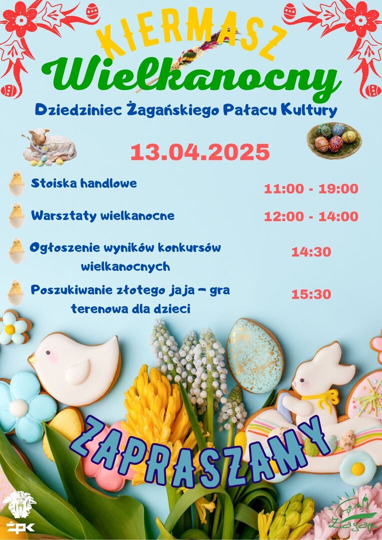Plakat zapraszający na Jarmark Wielkanocny.