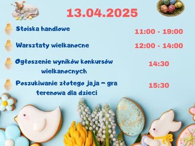 Plakat zapraszający na Jarmark Wielkanocny.