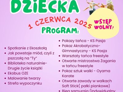 Plakat promujący imprezę z okazji Dnia Dziecka.