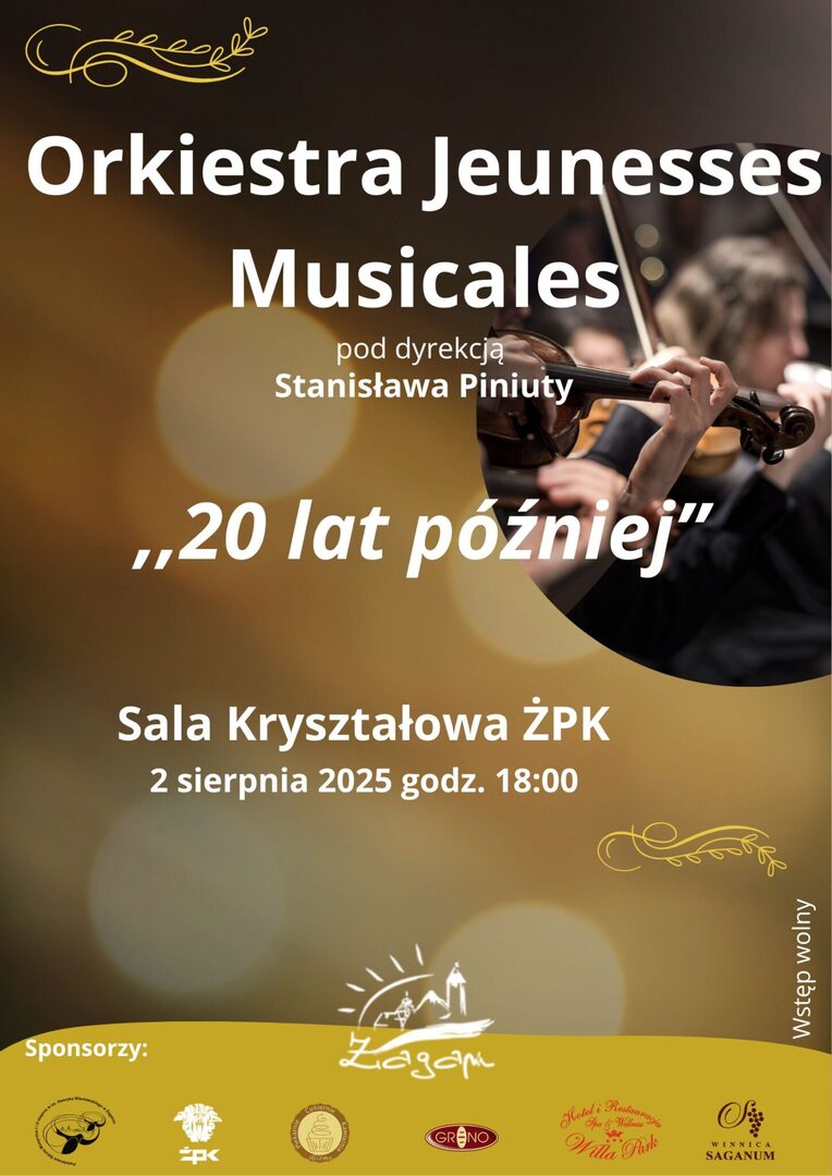 Plakat zapraszający na koncert orkiestry.