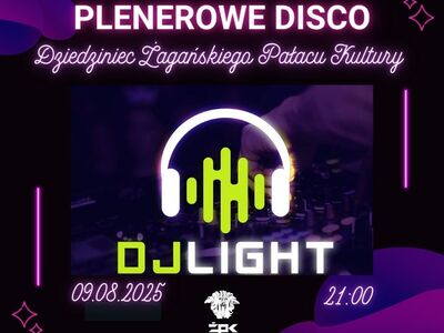 Plakat zapraszający na dyskotekę plenerową.
