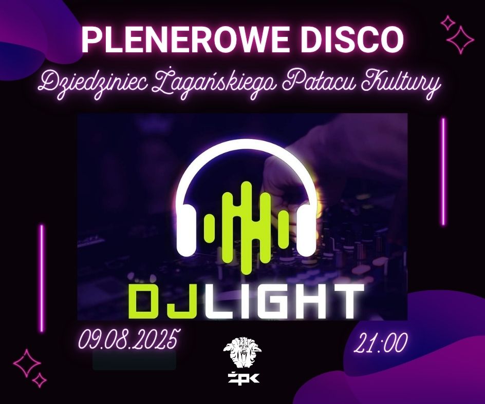Plakat zapraszający na dyskotekę plenerową.
