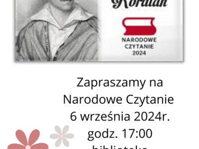 plakat dotyczący Narodowego Czytania