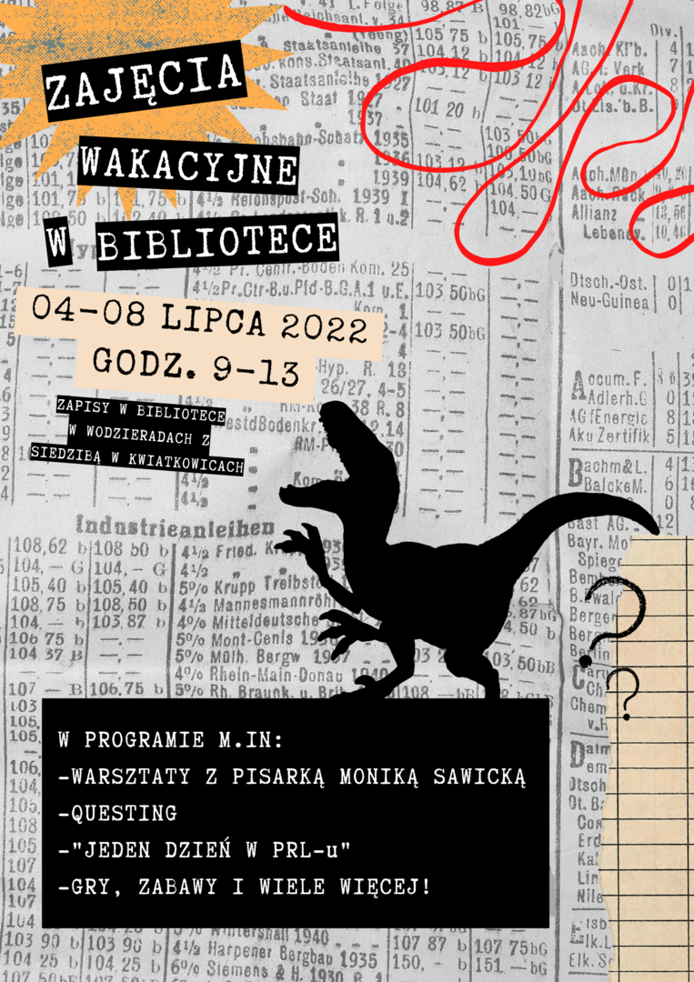 plakat wakacje w bibliotece