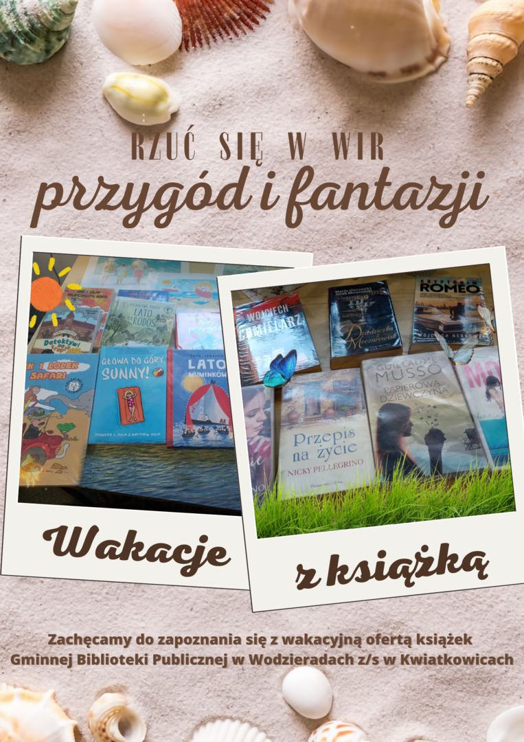 plakat książki na wakacje