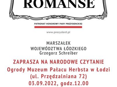 plakat Narodowe Czytanie w Łodzi