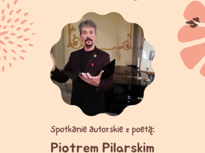 Plakat promujący spotkanie autorskie