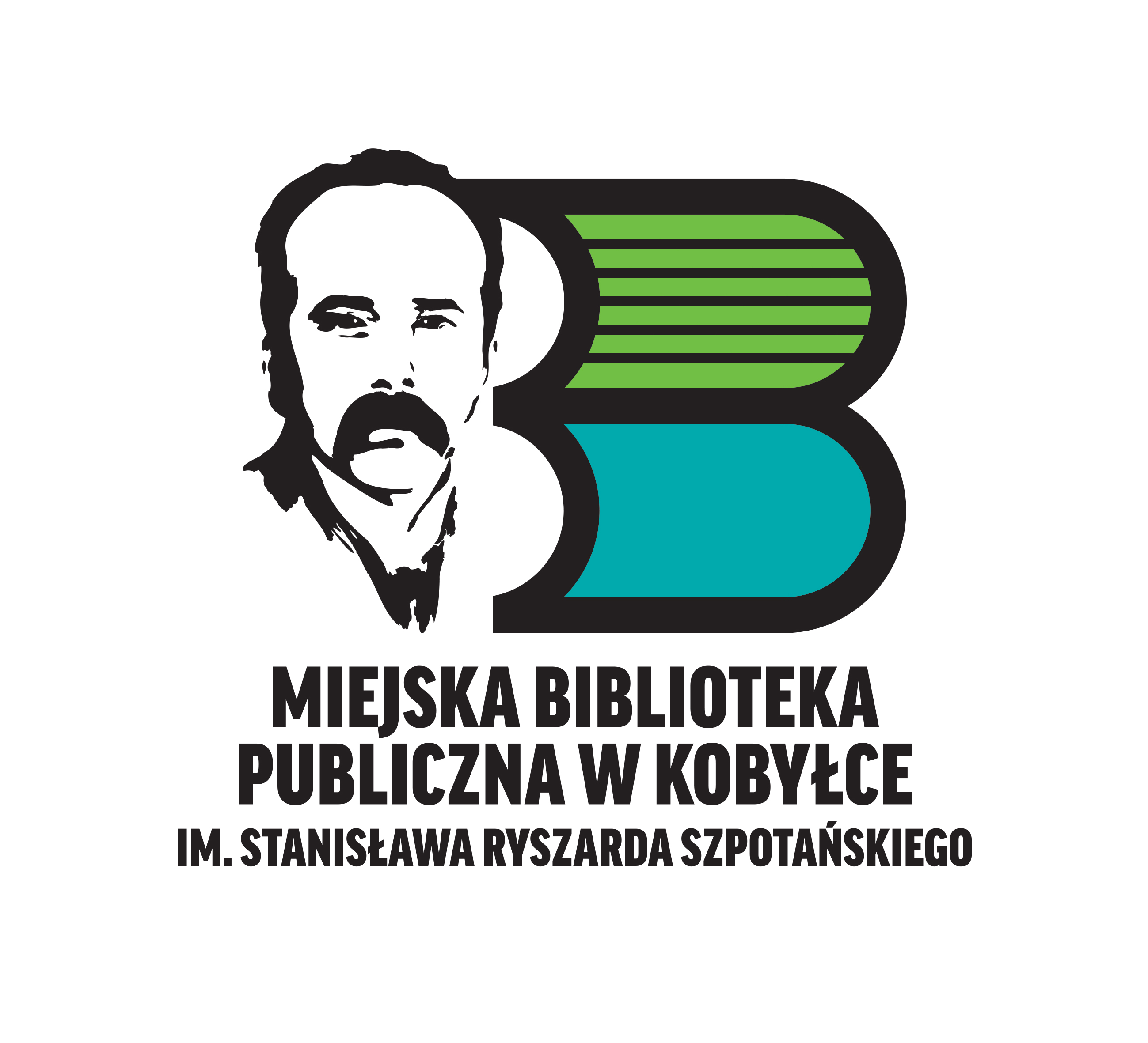 Logo Miejska Biblioteka Publiczna w Kobyłce im. Stanisława Ryszarda Szpotańskiego