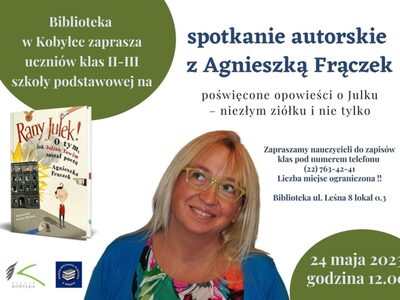 Plakat z zaproszeniem na spotkanie autorskie
