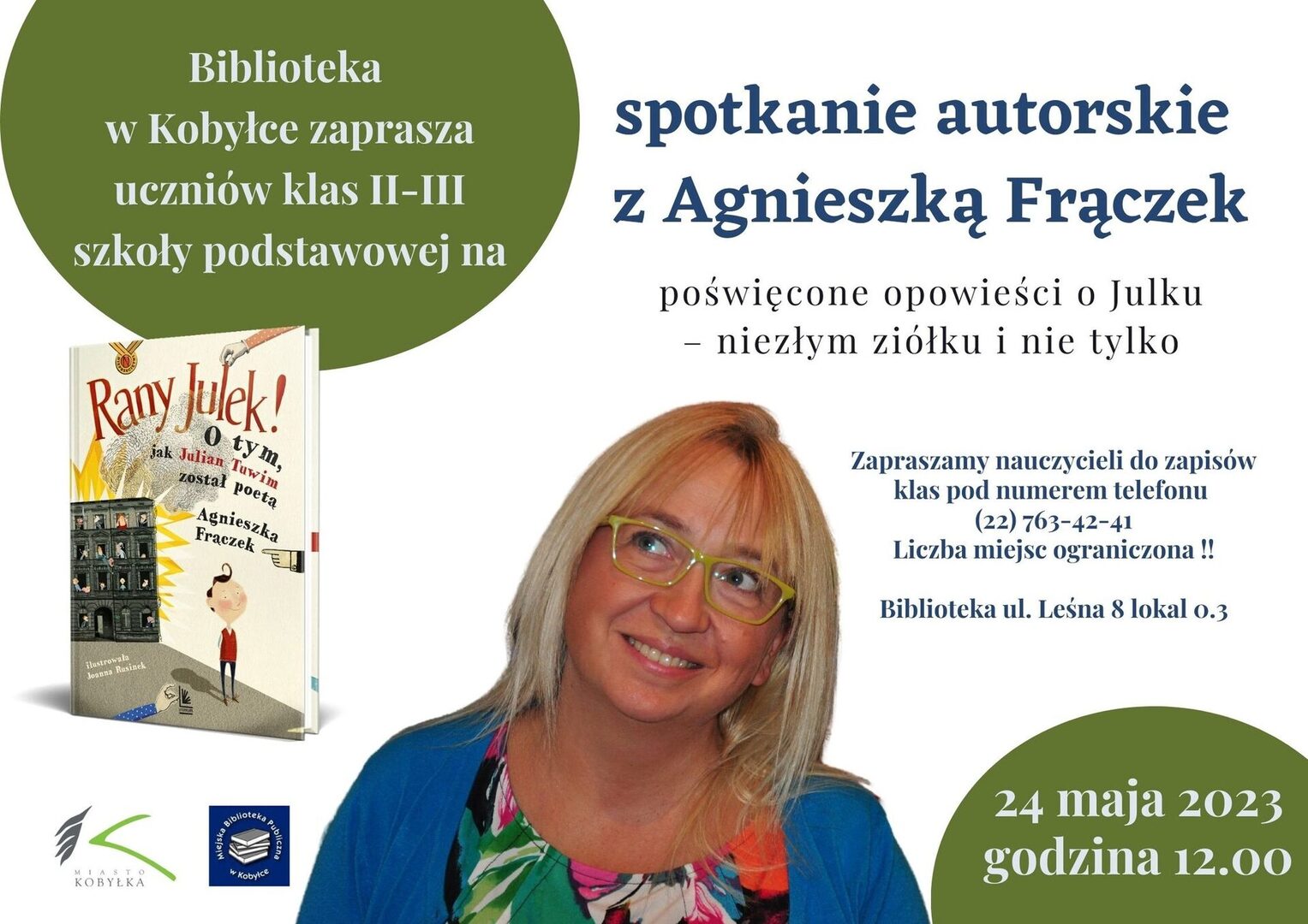 Plakat z zaproszeniem na spotkanie autorskie