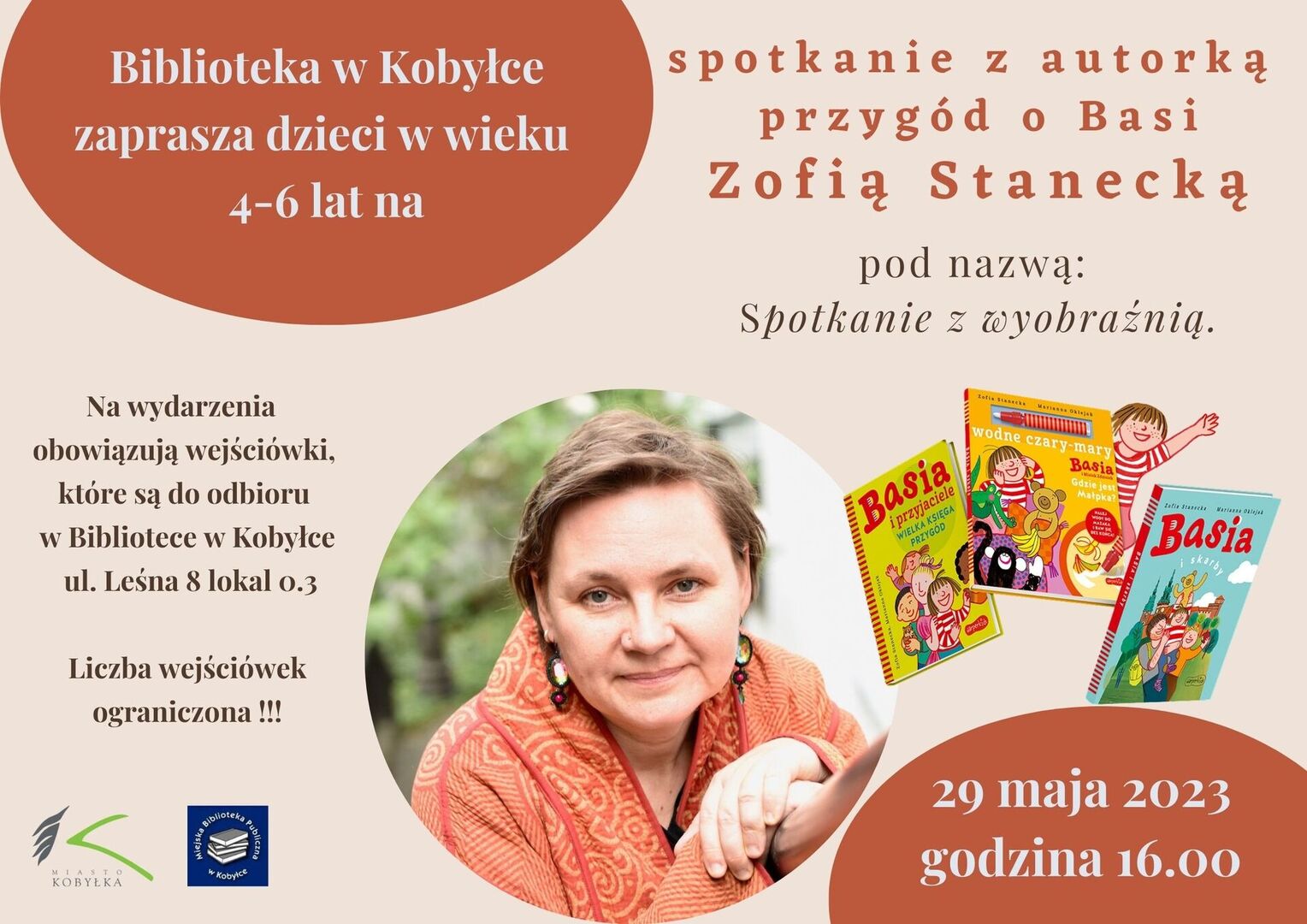 Plakat informujący o spotkaniu autorskim z Zofią Stanecką