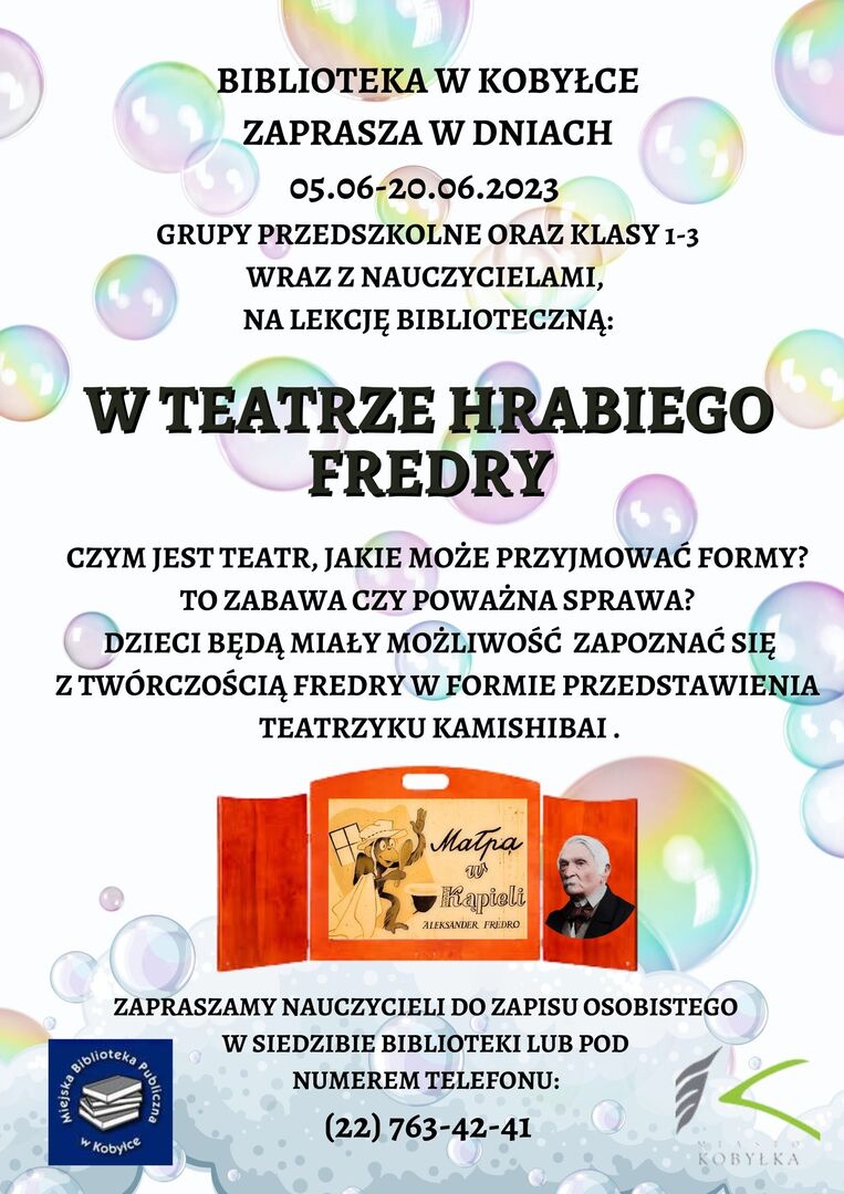 Ogłoszenie o lekcji bibliotecznej.
