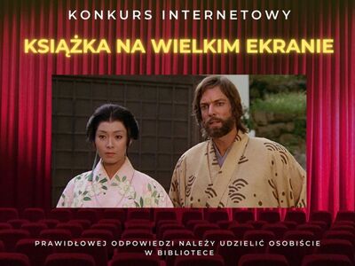 Plakat informujący o konkursie Książka na wielkim ekranie
