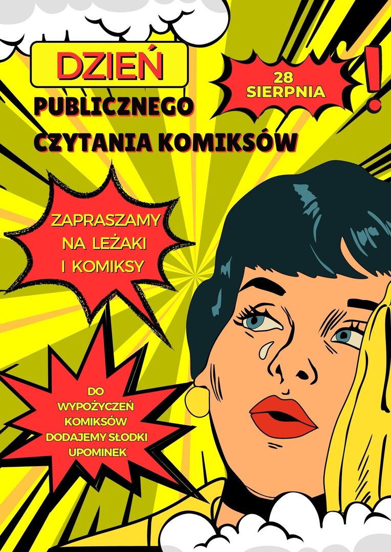 plakat promujący dzień publicznego czytania komiksów