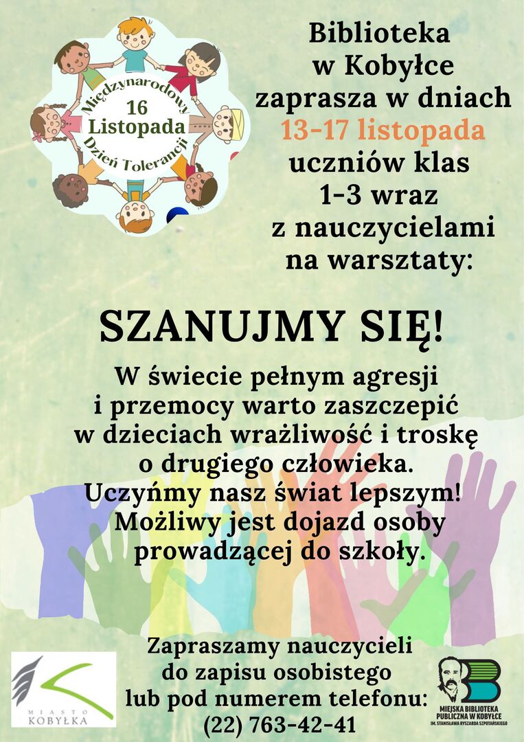 Plakat informacyjny o warsztatach Szanujmy się!