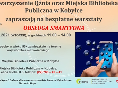 Plakat informujący o zajęciach ze smarfonów