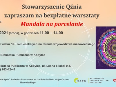Ogłoszenie o warsztatach malowania mandali na porcelanie