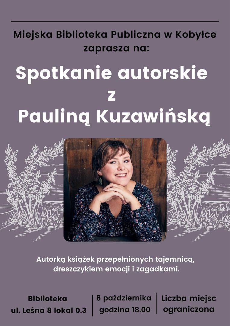 Plakat informujący o spotkaniu autorskim 8 października