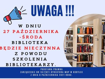 27 października 2021 biblioteka zamknięta