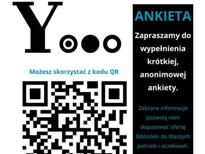 plakat informujący o prowadzonej diagnozie wraz z kodem QR