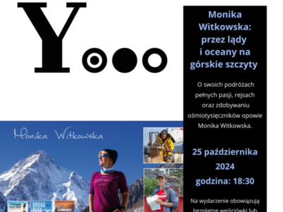 plakat informujący o spotkaniu z Moniką Witkowską
