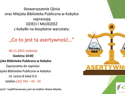 Plakat informujący o zajęciach - Co to jest asertywność