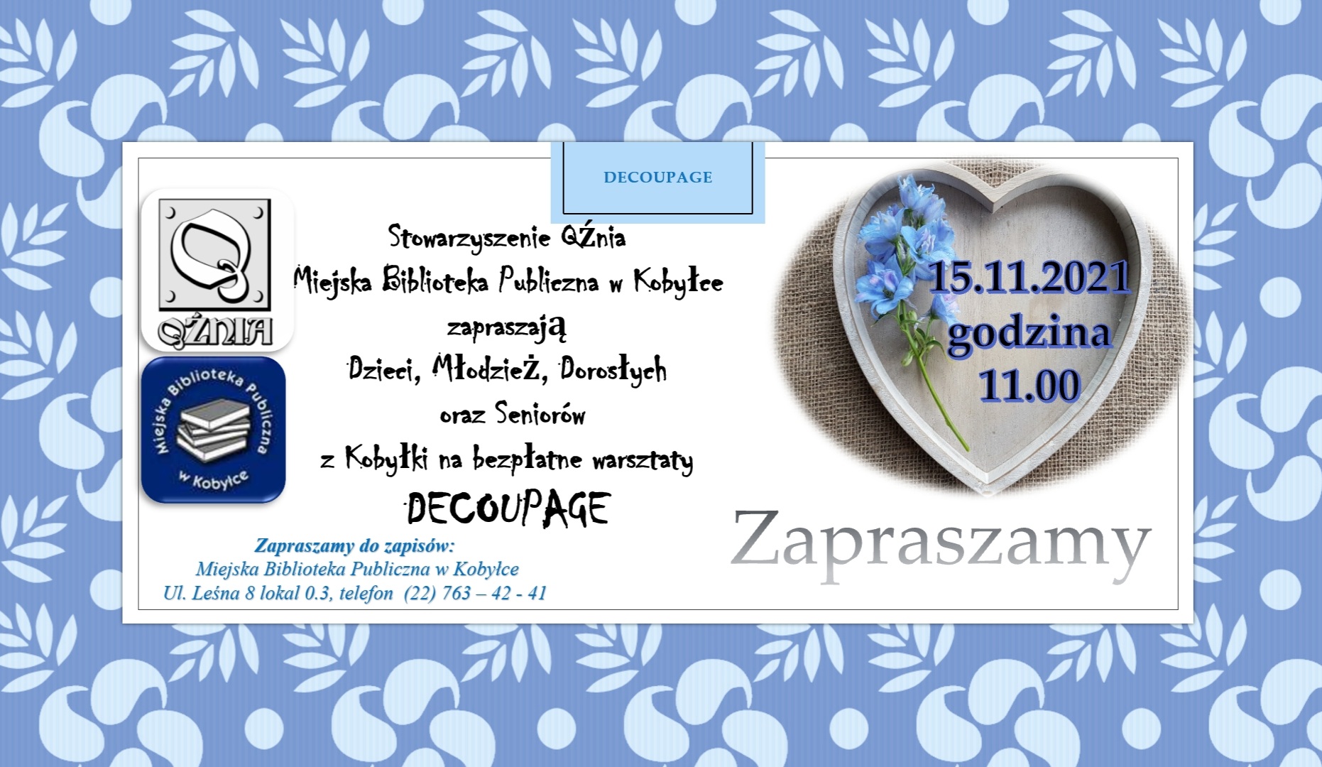 plakat informujący o zapisach