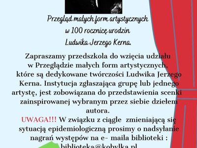 Plakat informujący o konkursie.