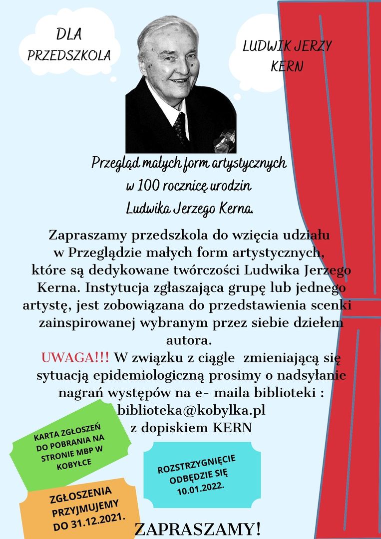 Plakat informujący o konkursie.