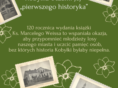 plakat informujący o zapisach na lekcje biblioteczne o Kobyłce