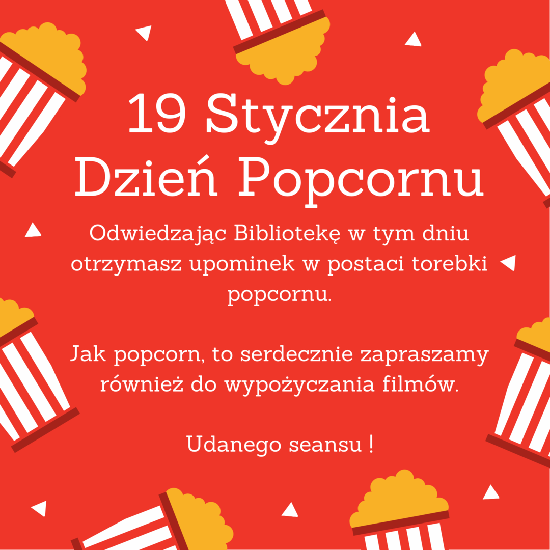 plakat informujący o dniu popcornu