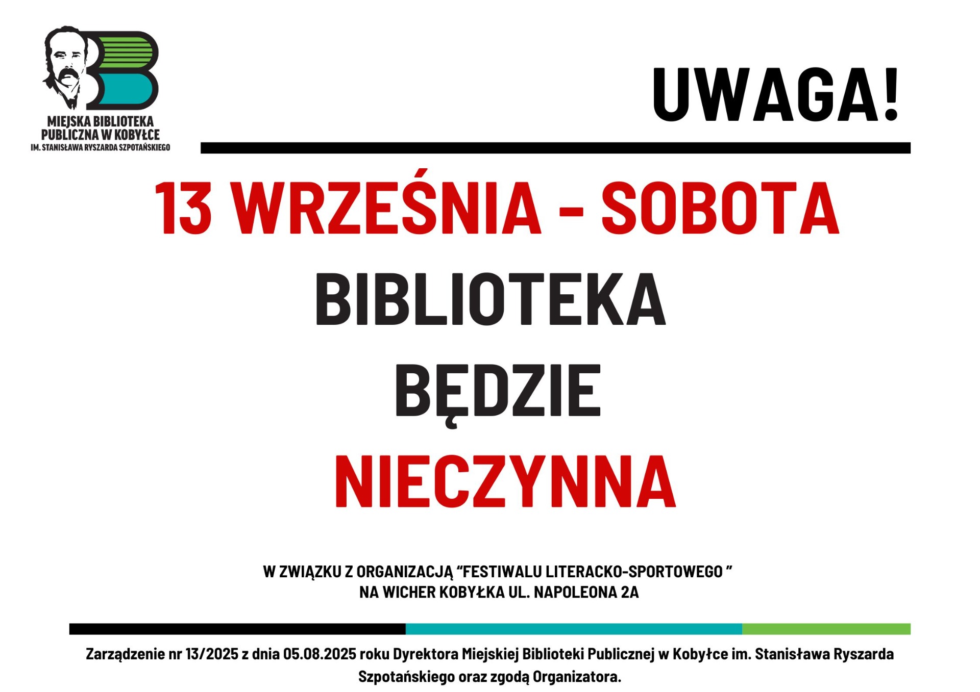 plakat informujący