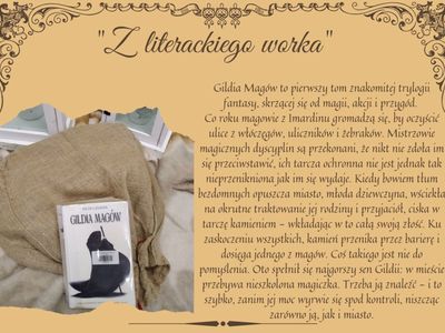 Plakat opisujący polecaną książkę Gildia magów